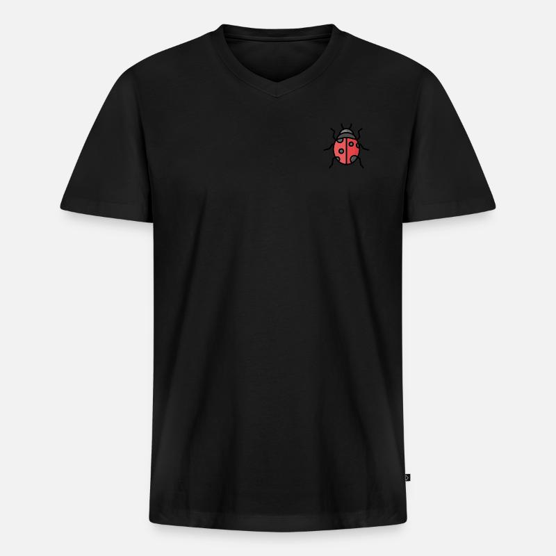 Marienkäfer Ladybug Geschenk Idee - Männer Premium Bio T-Shirt mit V-Ausschnitt - Schwarz