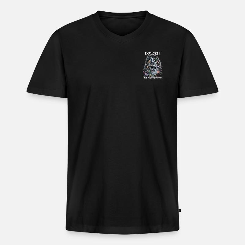 Explore the Microcosmos - Männer Premium Bio T-Shirt mit V-Ausschnitt - Schwarz