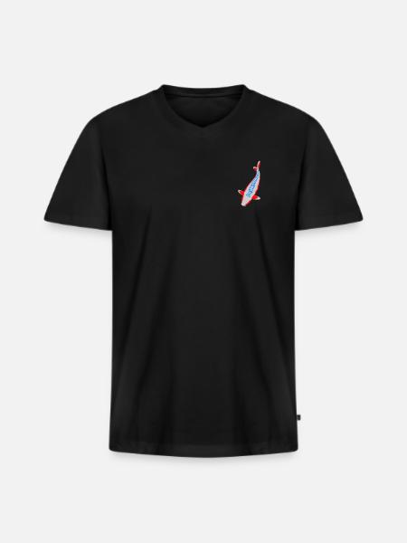 Koi - Nishikigoi - Men's Premium Organic T-shirt with V-neck - black