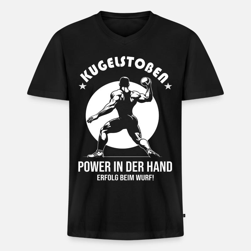Kugelstoßen Design – Power & Erfolg - Männer Premium Bio T-Shirt mit V-Ausschnitt - Schwarz