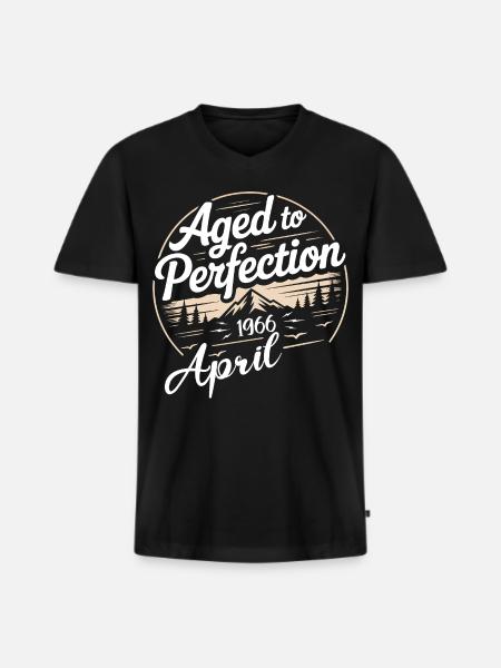 April 1966 birthday april 1966 - Men's Premium Organic T-shirt with V-neck - black