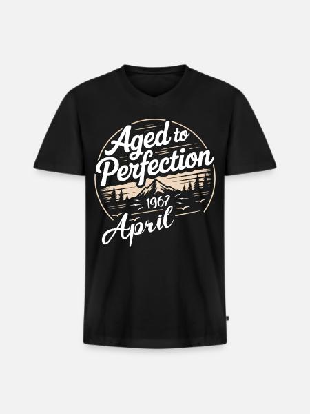 April 1967 birthday april 1967 - Men's Premium Organic T-shirt with V-neck - black