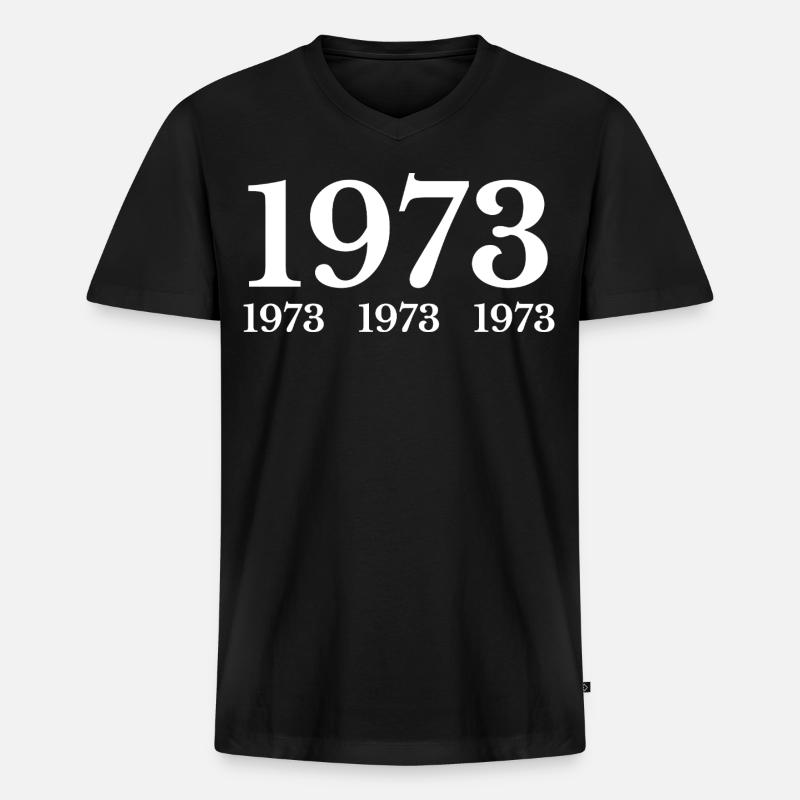 1973 - Männer Premium Bio T-Shirt mit V-Ausschnitt - Schwarz