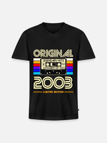 Originale limitierte Kassette von 2003 - Männer Premium Bio T-Shirt mit V-Ausschnitt - Schwarz
