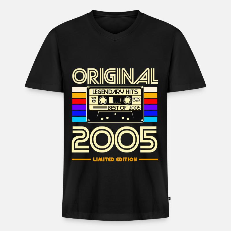 Originale limitierte Kassette von 2005 - Männer Premium Bio T-Shirt mit V-Ausschnitt - Schwarz