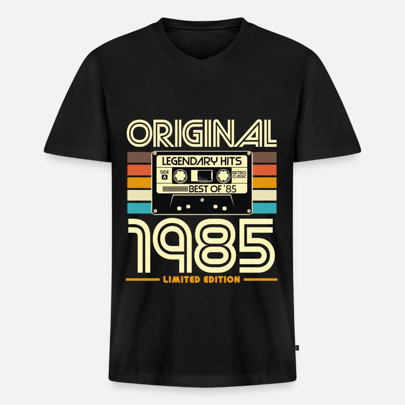 Originale limitierte Edition von 1985 - Männer Premium Bio T-Shirt mit V-Ausschnitt - Schwarz