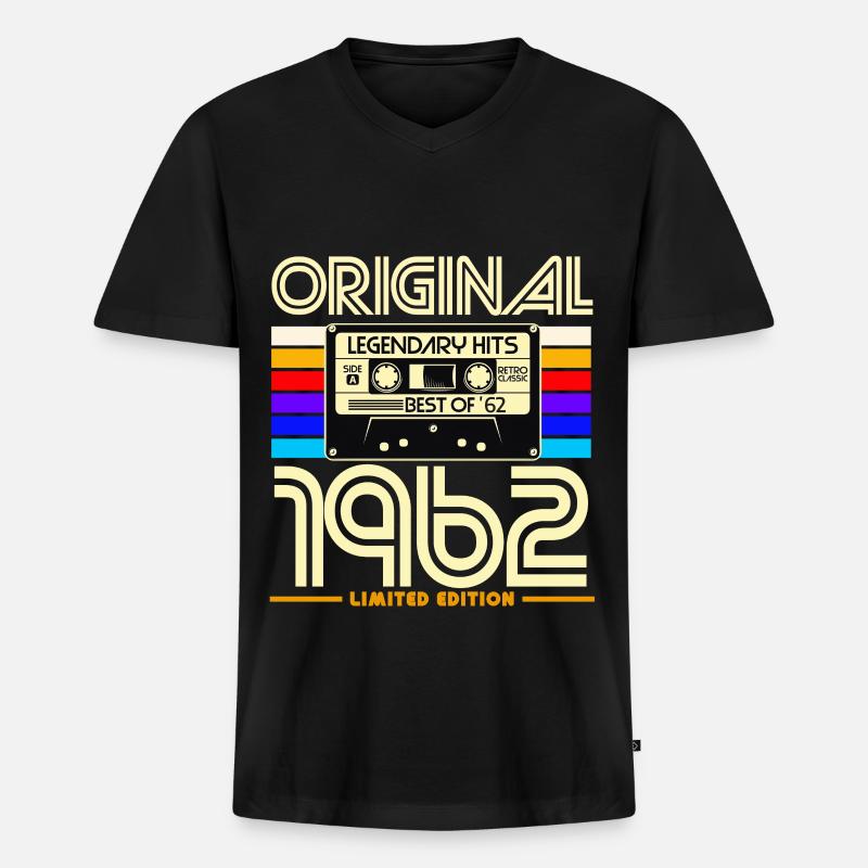 Originale limitierte Kassette von 1962 - Männer Premium Bio T-Shirt mit V-Ausschnitt - Schwarz