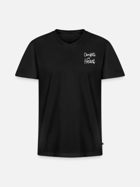 Confetti in Heart - Men's Premium Organic T-shirt with V-neck - black