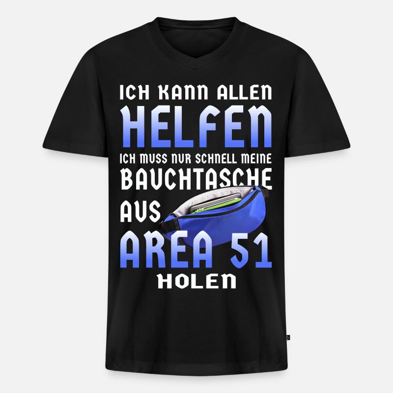 Meine Bauchtasche - Männer Premium Bio T-Shirt mit V-Ausschnitt - Schwarz