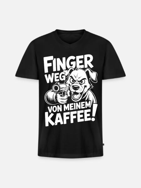 Hands off my coffee - Men's Premium Organic T-shirt with V-neck - black