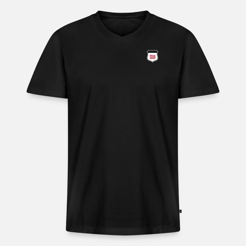 Schweiz - Männer Premium Bio T-Shirt mit V-Ausschnitt - Schwarz