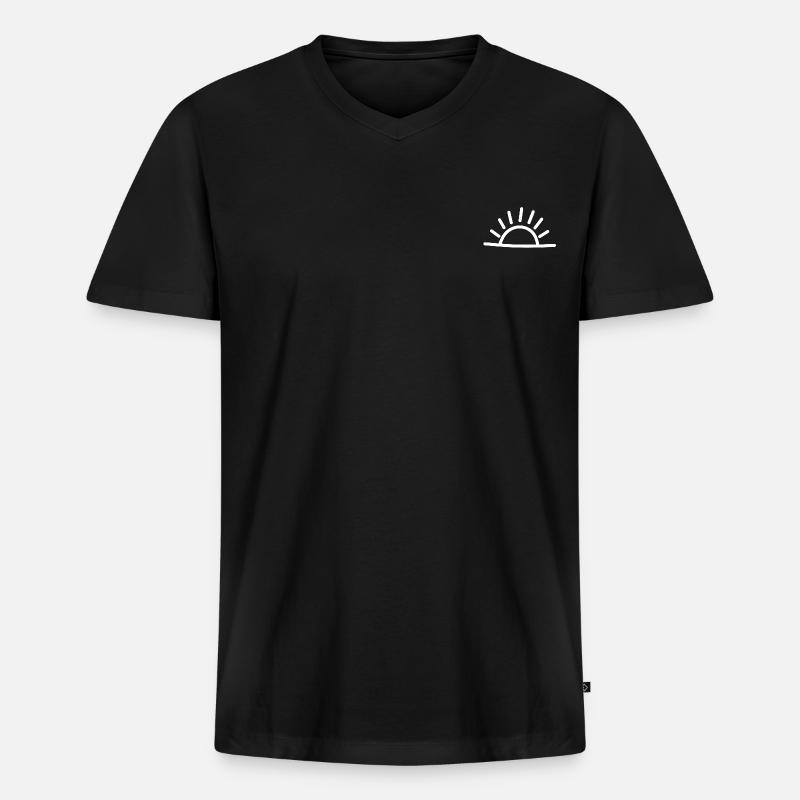Sonne - Männer Premium Bio T-Shirt mit V-Ausschnitt - Schwarz