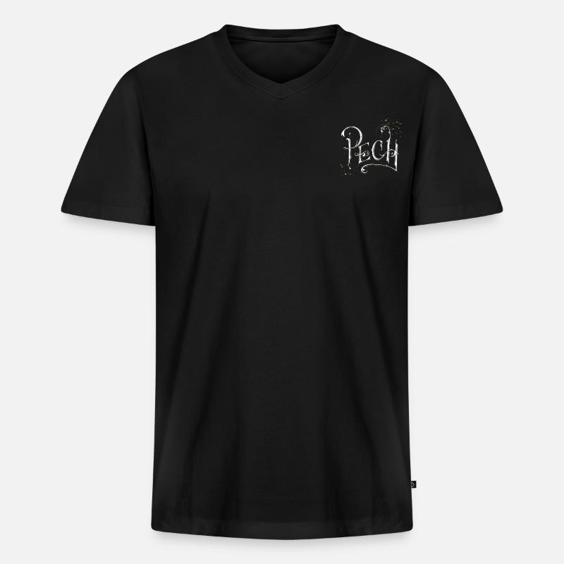 Pech & Schwefel | P - Männer Premium Bio T-Shirt mit V-Ausschnitt - Schwarz