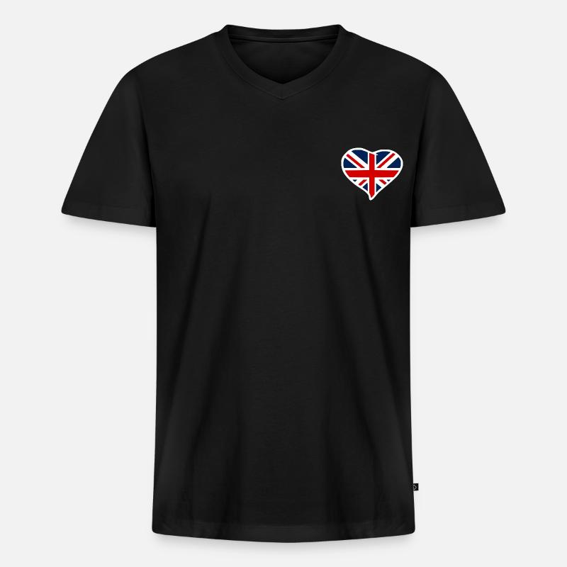 England flagge - Männer Premium Bio T-Shirt mit V-Ausschnitt - Schwarz