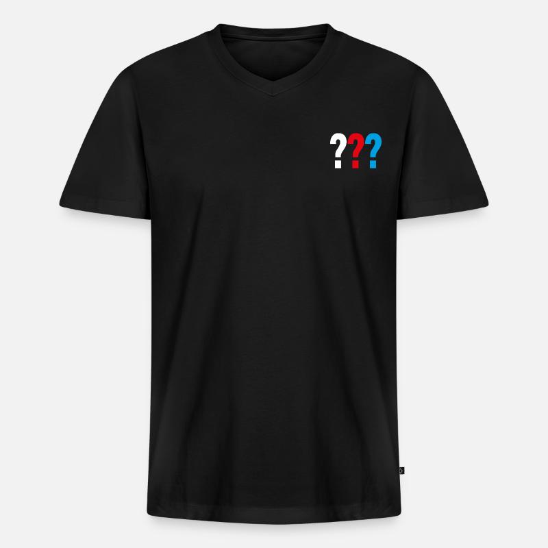 Die Drei ??? kleines Logo - Männer Premium Bio T-Shirt mit V-Ausschnitt - Schwarz