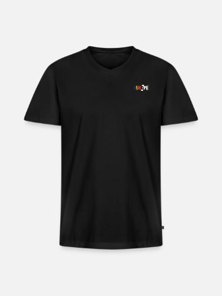 Europe - T-shirt encolure en V Premium bio Homme - noir