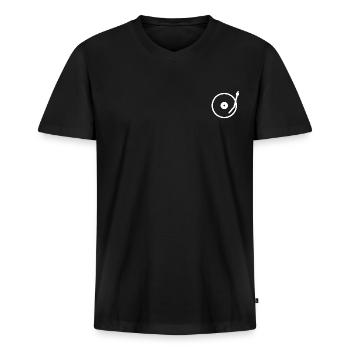 DJ Turntable - Men's Premium Organic T-shirt with V-neck - black - Front - Nico (187cm)