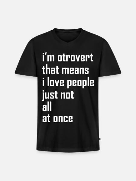 otroverted - Men's Premium Organic T-shirt with V-neck - black