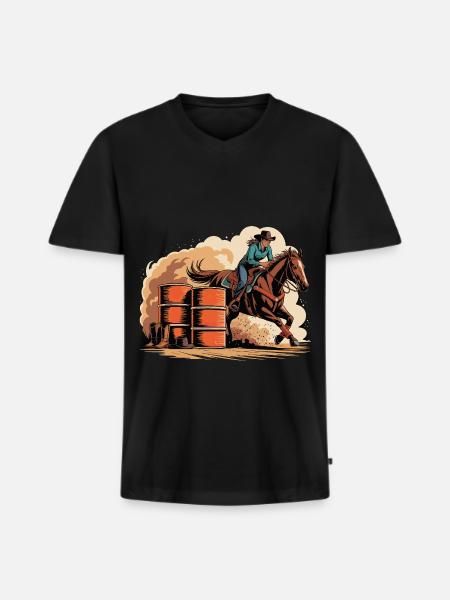 Barrel Racer Rodeo - Men's Premium Organic T-shirt with V-neck - black