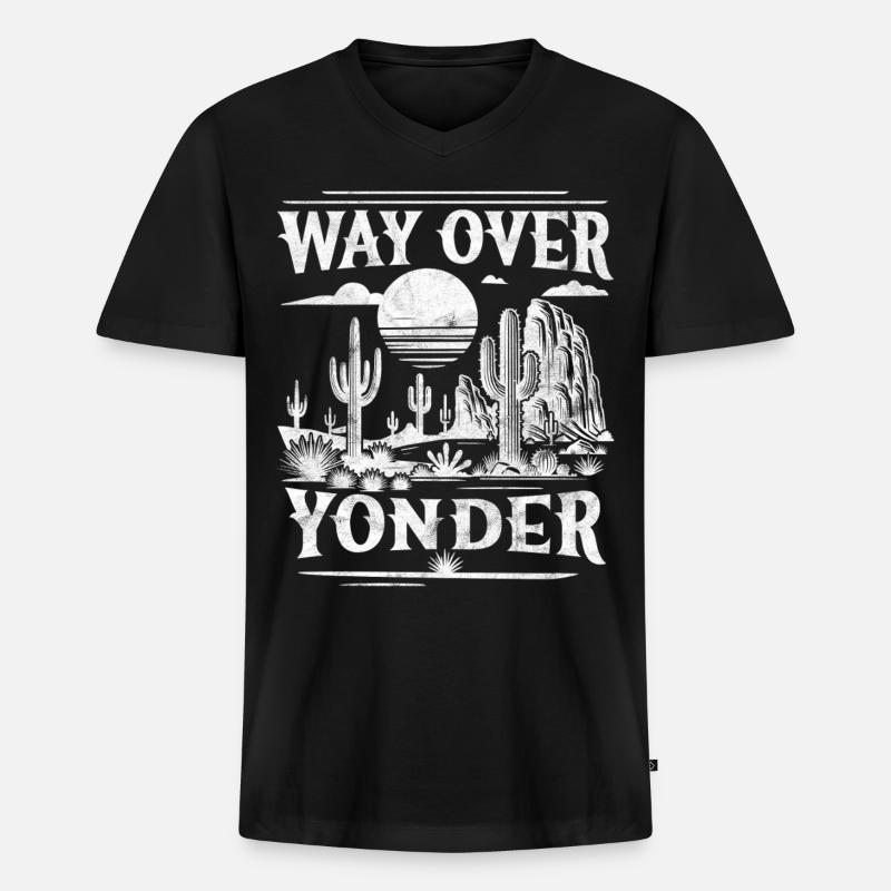 Weit drüben - Männer Premium Bio T-Shirt mit V-Ausschnitt - Schwarz