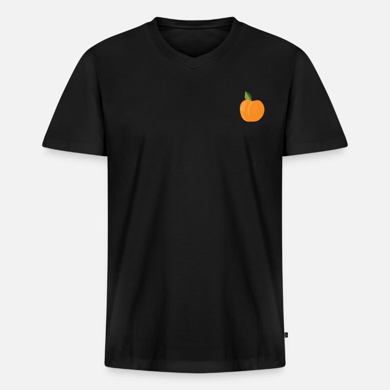 Aprikosenfrucht - Männer Premium Bio T-Shirt mit V-Ausschnitt - Schwarz