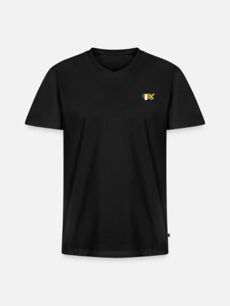 Ireland Jamaica Flag Heart - Men's Premium Organic T-shirt with V-neck - black