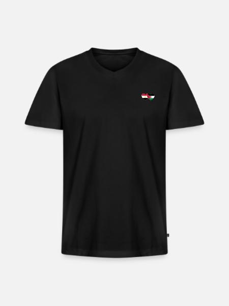 Egypt Jordan Flag Heart - Men's Premium Organic T-shirt with V-neck - black