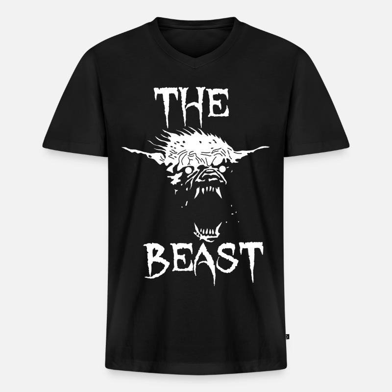 Das Biest - Männer Premium Bio T-Shirt mit V-Ausschnitt - Schwarz
