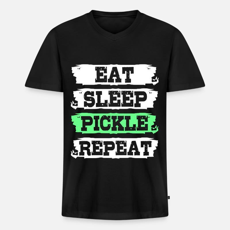 Essiggurke Gurke Gurken - Männer Premium Bio T-Shirt mit V-Ausschnitt - Schwarz