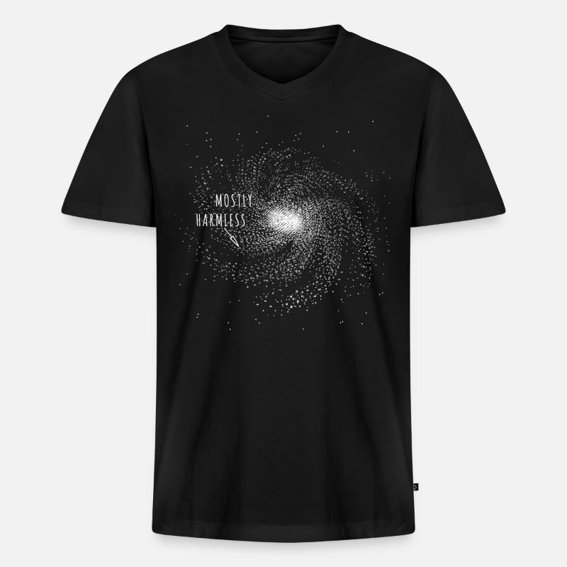 Mostly Harmless Planet Earth - Männer Premium Bio T-Shirt mit V-Ausschnitt - Schwarz
