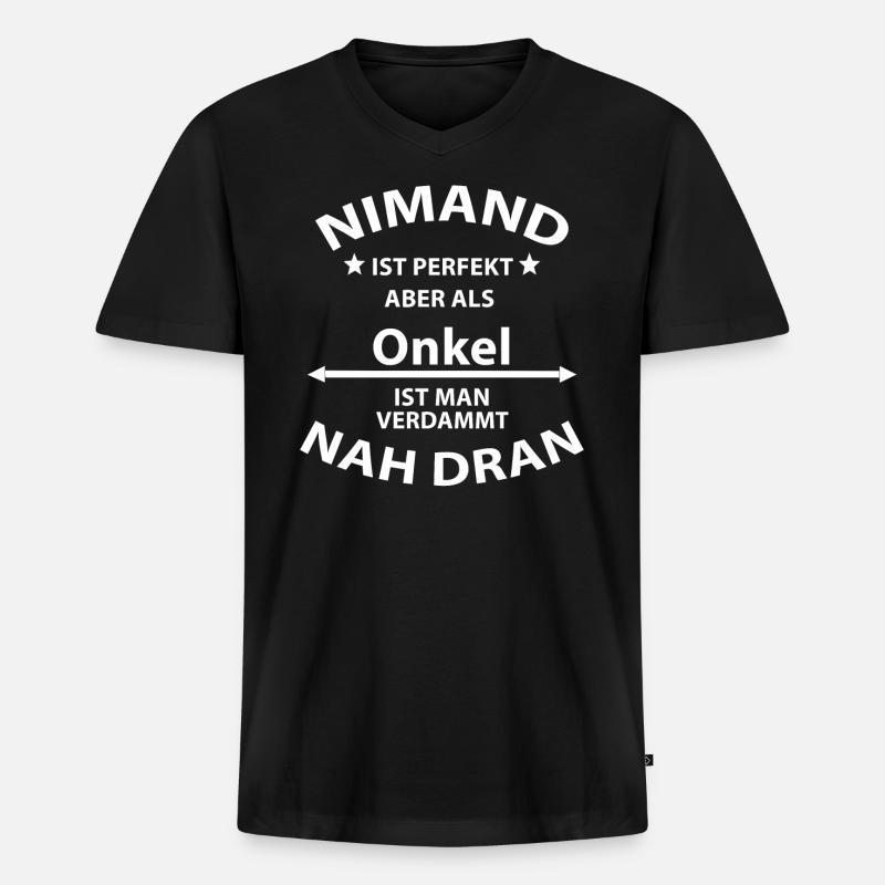 Perfekter Onkel Geburt Taufe Geschenk - Männer Premium Bio T-Shirt mit V-Ausschnitt - Schwarz