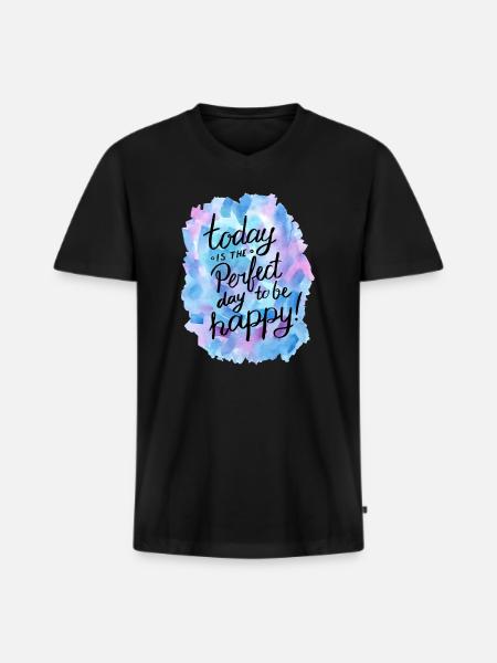 Sayings spell - Men's Premium Organic T-shirt with V-neck - black