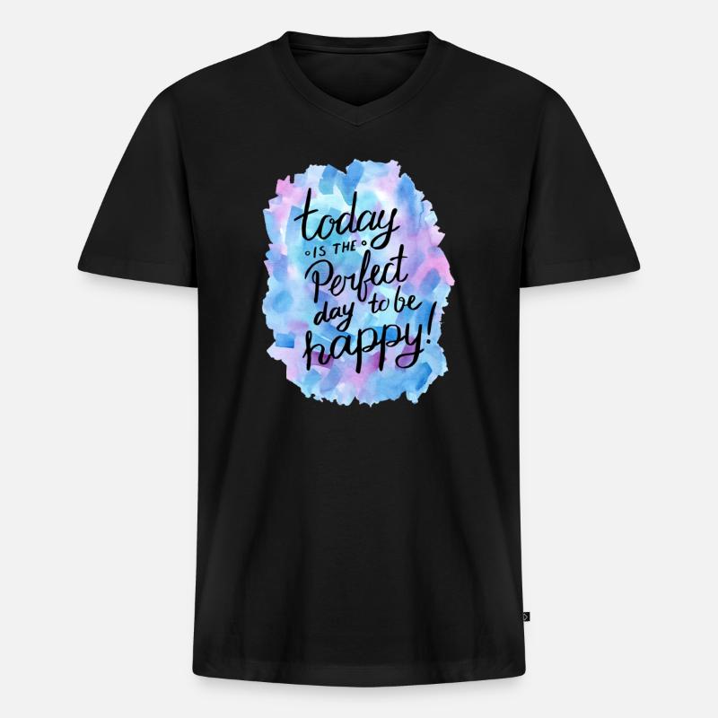 Sprüche Spruch - Männer Premium Bio T-Shirt mit V-Ausschnitt - Schwarz