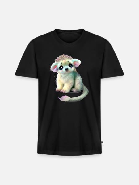Cuddle Baby Animal - Men's Premium Organic T-shirt with V-neck - black