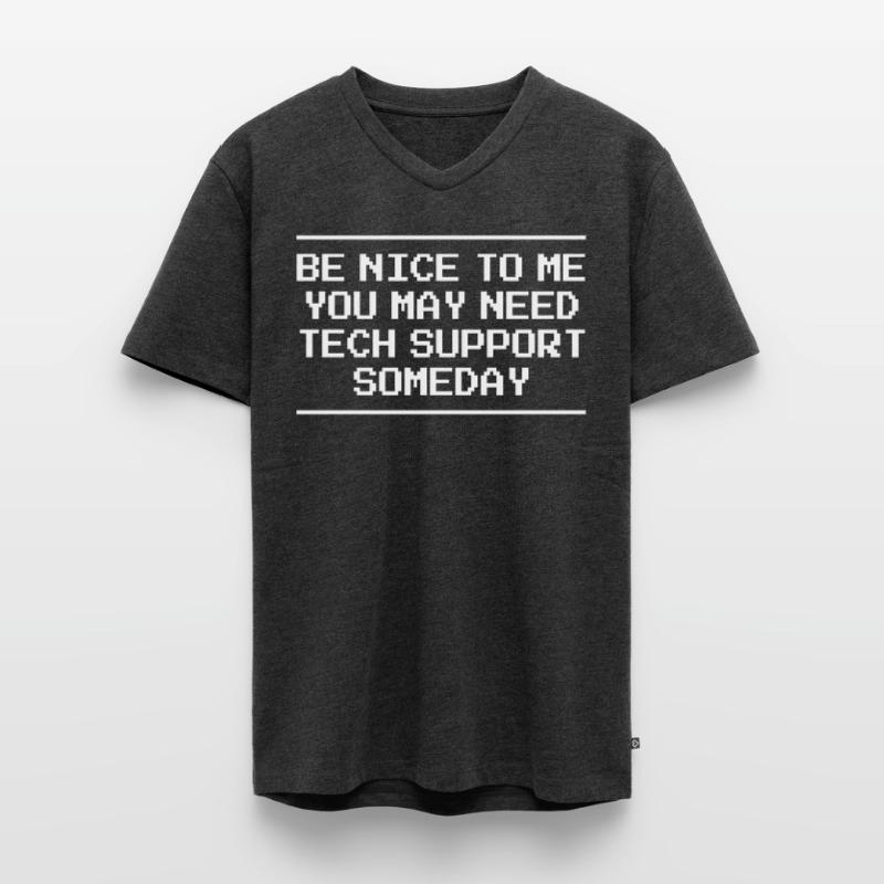 Tech Support Informatik Computer IT Technik Männer Premium Bio T-Shirt mit V-Ausschnitt