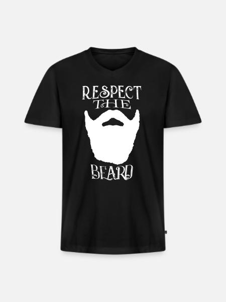 Beard - Respect The Beard - Men's Premium Organic T-shirt with V-neck - black