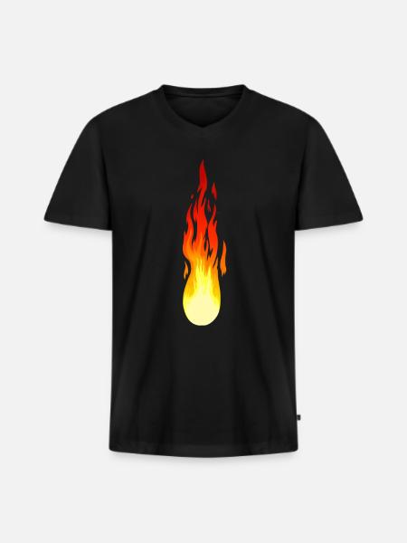 Comet Flame Fire Inferno Flame Fiery - Men's Premium Organic T-shirt with V-neck - black