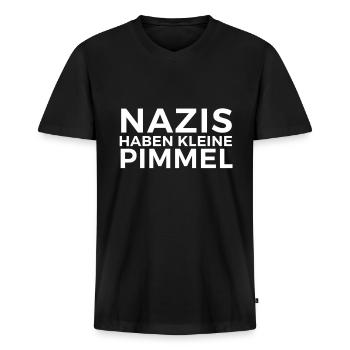 Antifa T-shirt Rassimus contre idée de cadeau droite - T-shirt encolure en V Premium bio Homme - noir - Devant - Nico (187cm)