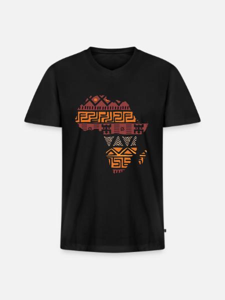 brown card africa gift - Men's Premium Organic T-shirt with V-neck - black