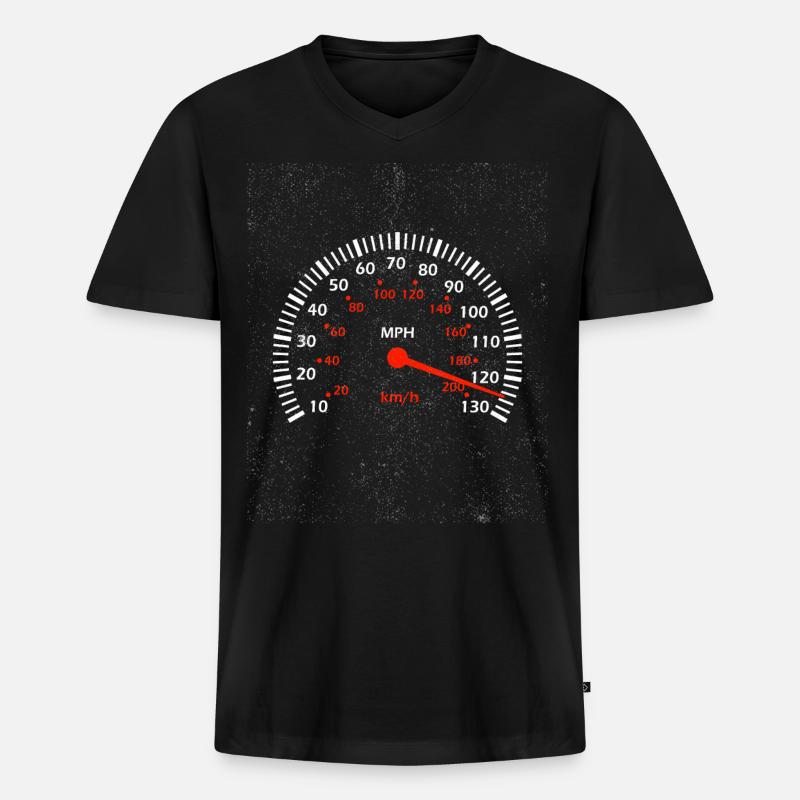 Auto Tachometer texturiertes Geschenk - Männer Premium Bio T-Shirt mit V-Ausschnitt - Schwarz