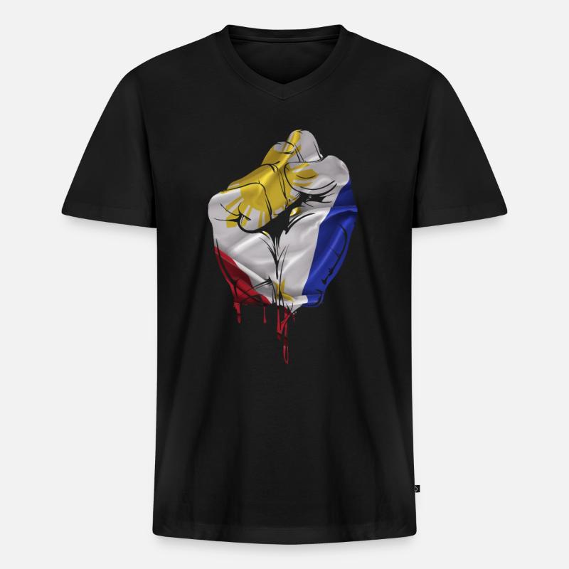 Philippinisches Land Faust Geschenk - Männer Premium Bio T-Shirt mit V-Ausschnitt - Schwarz
