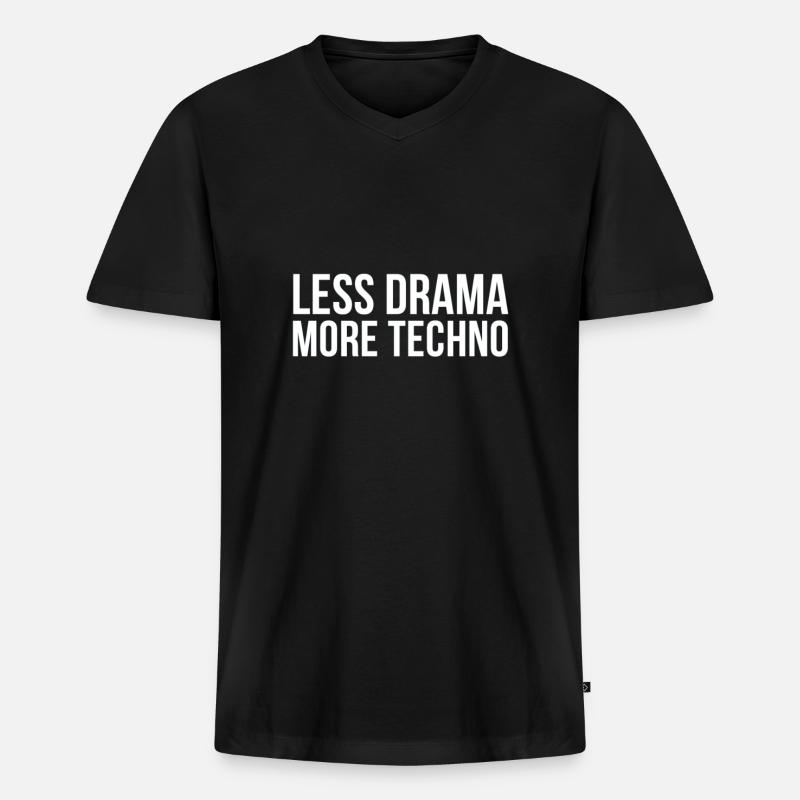 Technomusik | Elektro Psychedelic Trance Geschenke - Männer Premium Bio T-Shirt mit V-Ausschnitt - Schwarz