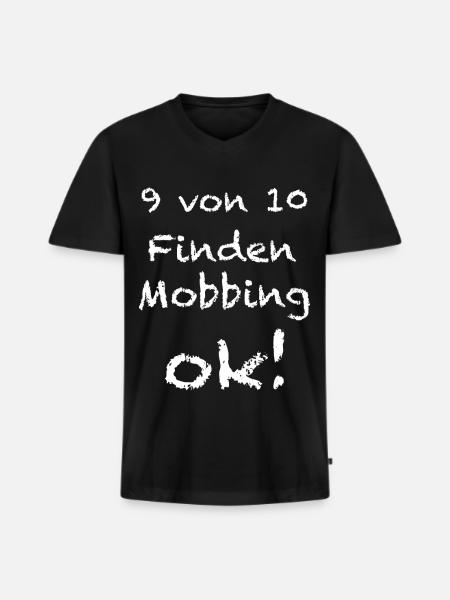 Mobbing - Männer Premium Bio T-Shirt mit V-Ausschnitt - Schwarz