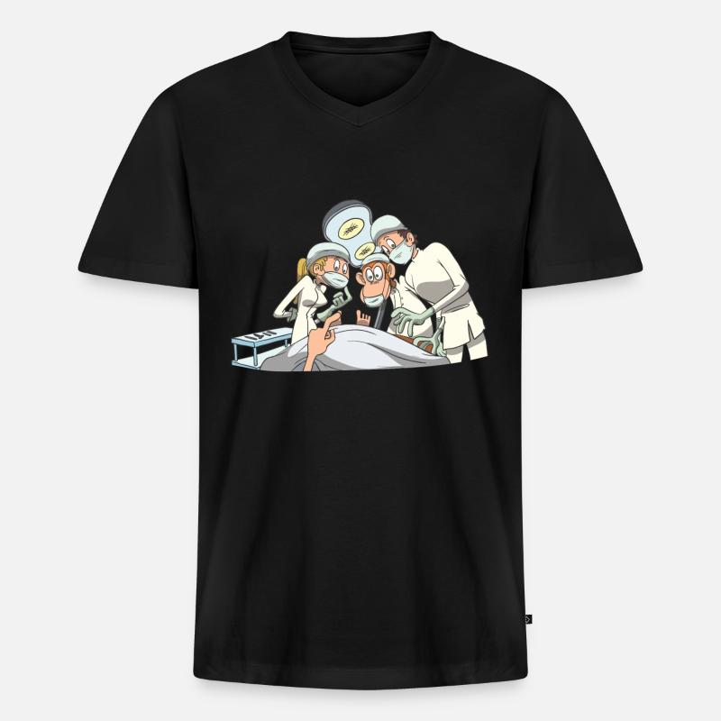 Krankenschwester Pfleger Operation Team Ärzte - Männer Premium Bio T-Shirt mit V-Ausschnitt - Schwarz