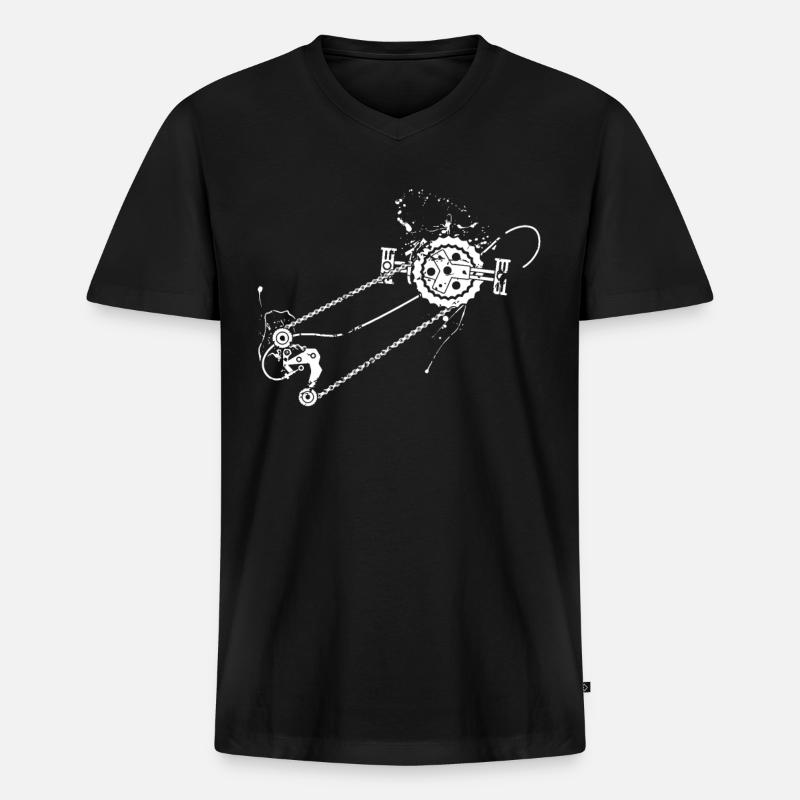 Mountainbiker Geschenkidee - Männer Premium Bio T-Shirt mit V-Ausschnitt - Schwarz