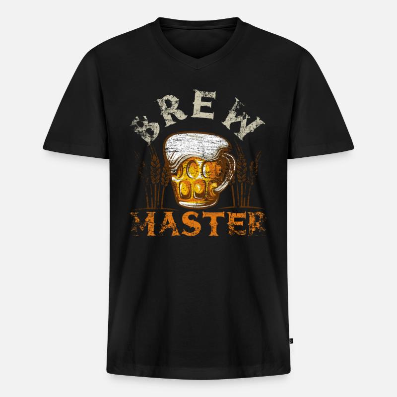 Brew Master - Männer Premium Bio T-Shirt mit V-Ausschnitt - Schwarz