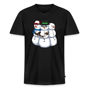 Cool Snowmans Cool Snowmen - Men's Premium Organic T-shirt with V-neck - black - Front - Nico (187cm)