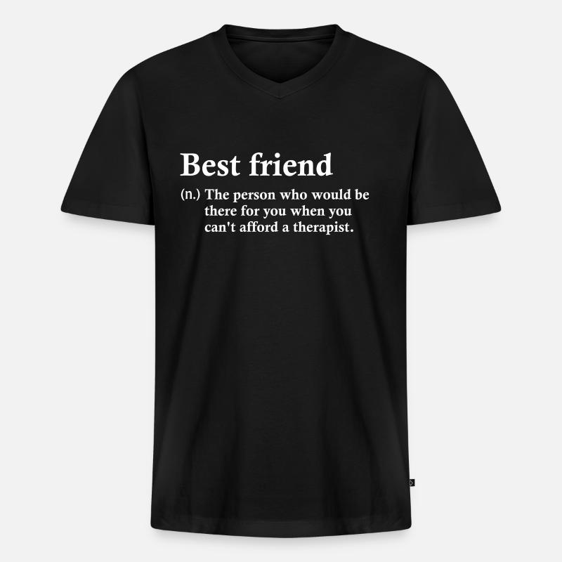 Bester Freund beste freunde Geschenk - Männer Premium Bio T-Shirt mit V-Ausschnitt - Schwarz