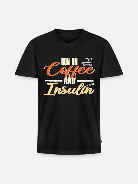Funny diabetes - Men's Premium Organic T-shirt with V-neck - black