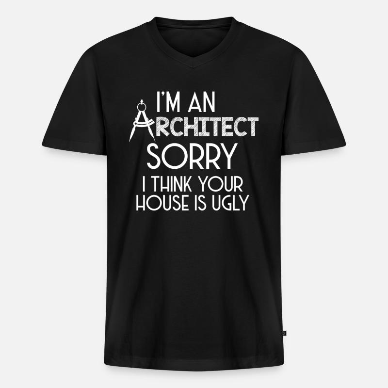 Architect | Profession architect architect gift - Men's Premium Organic T-shirt with V-neck - black